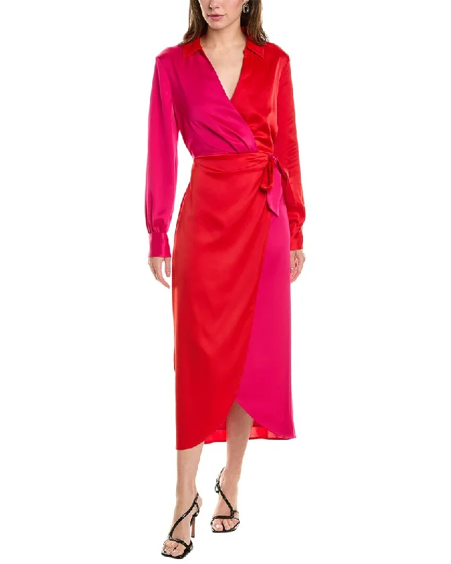 Anne Klein Colorblock Faux Wrap Dress