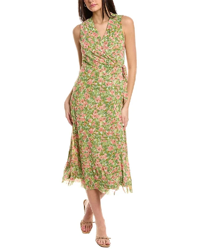 Anne Klein Mesh Faux Wrap Dress