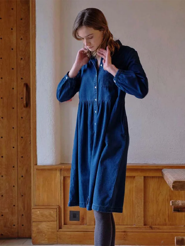 Bea Cotton Shirt Dress | Blue