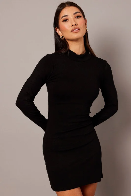 Black Bodycon Dress Long sleeve Mini