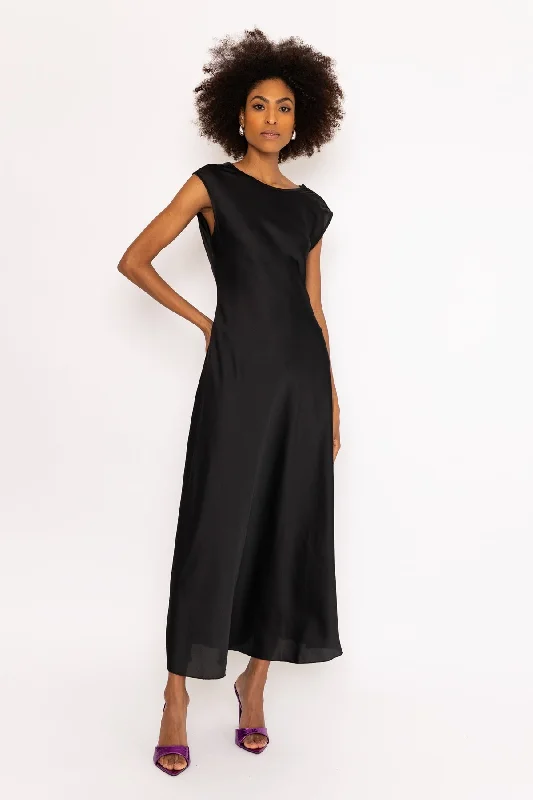 Black Vanessa Midi Dress