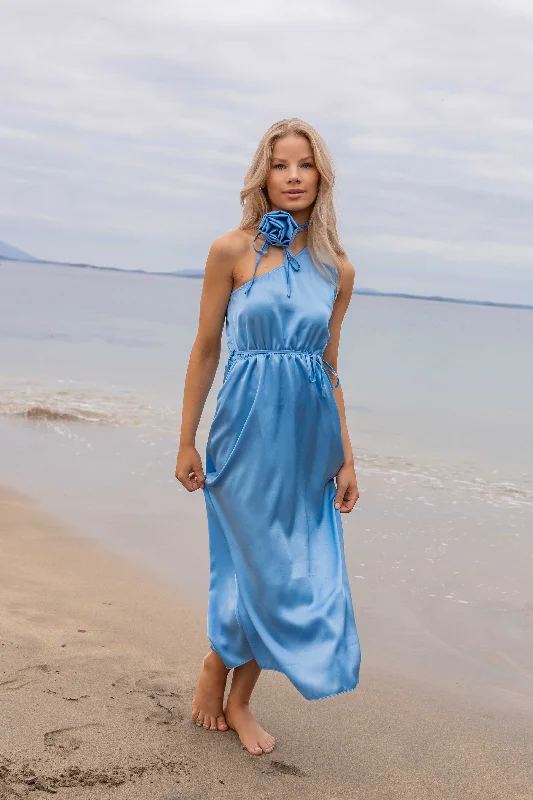 Blue Clodagh One Shoulder Midi Dress