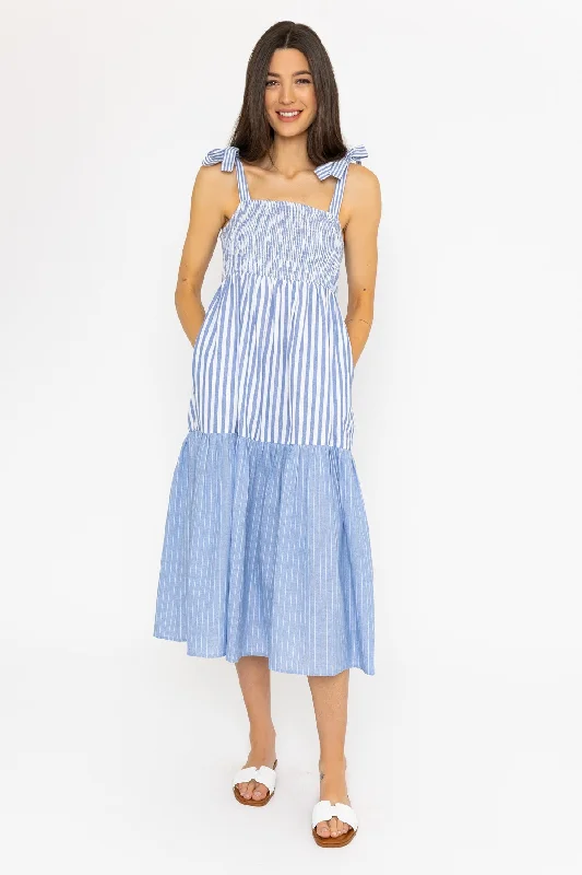 Blue Stripe Midi Dress