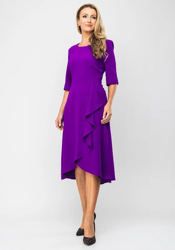 Ella Boo Frill Hem Wrap Dress, Purple