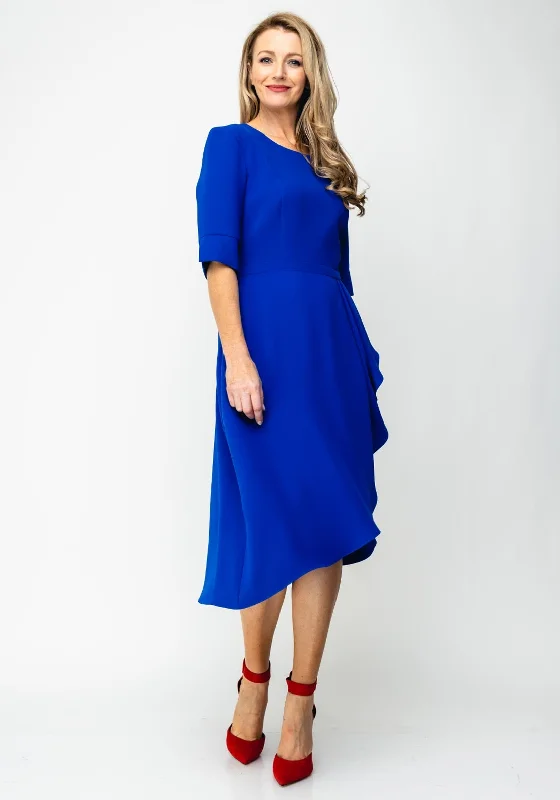 Ella Boo Frill Hem Wrap Dress, Royal Blue