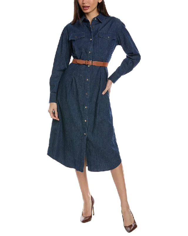 Jones New York Belted Denim Shirtdress