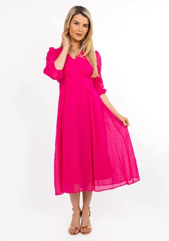 Kate & Pippa Audrey Polka Dot Maxi Dress, Pink