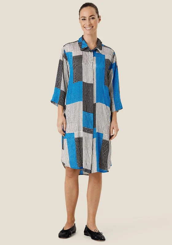 Masai Nykolia Patch Print Shirt Dress, Nebulas Blue