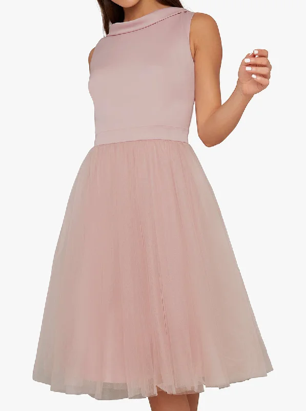 Midi Tulle Skater Dress Pink