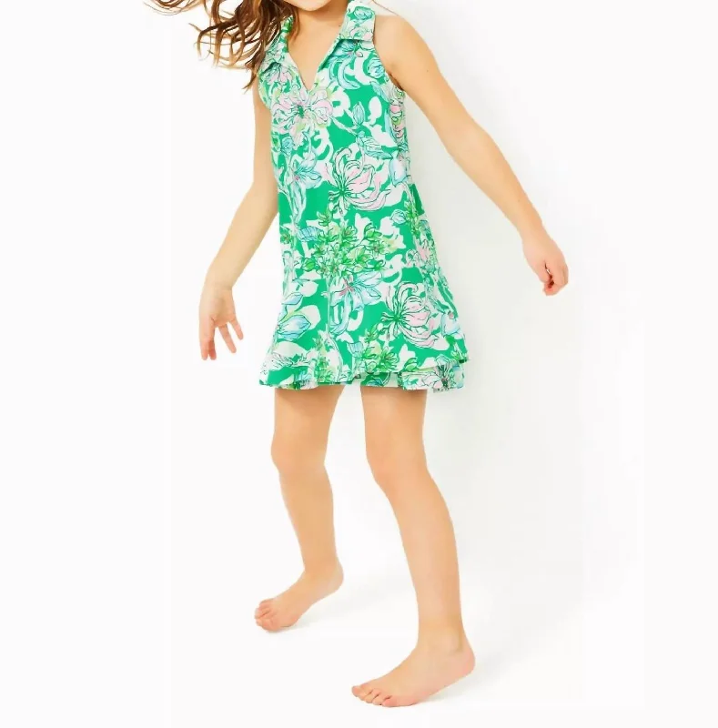 Mini Dania Dress Upf 50+ In Spearmint Blossom Views