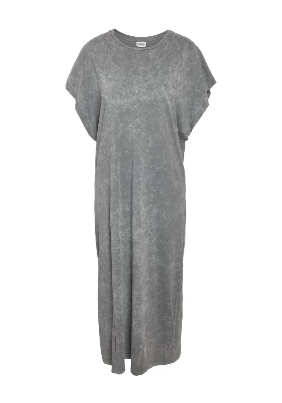 Noisy May Rena Slit Jersey Maxi Dress, Charcoal Wash