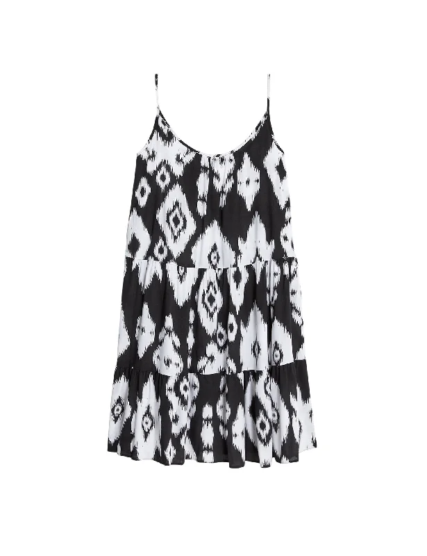 Printed Mini Swing Beach Dress