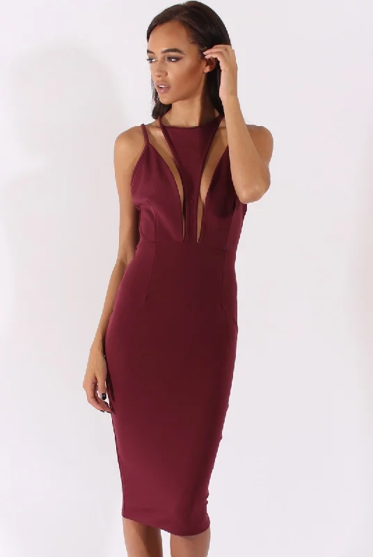 Purple Cut Out Strappy Midi Dress - Lotus