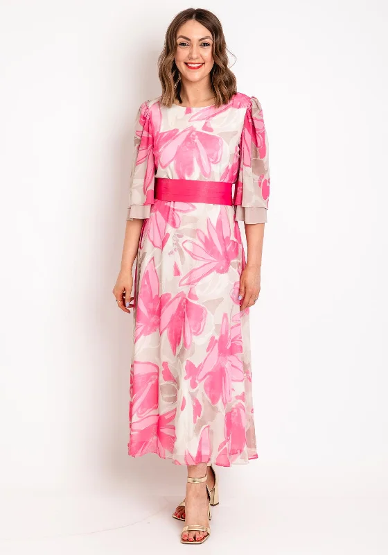 Role Mode Lasi Floral Print A-Line Maxi Dress, Pink