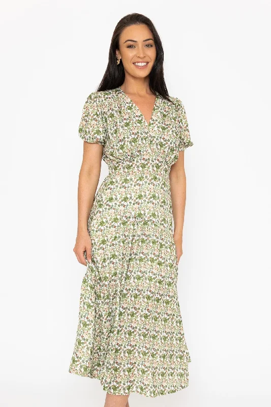 Siobhan Khaki Midi Dress