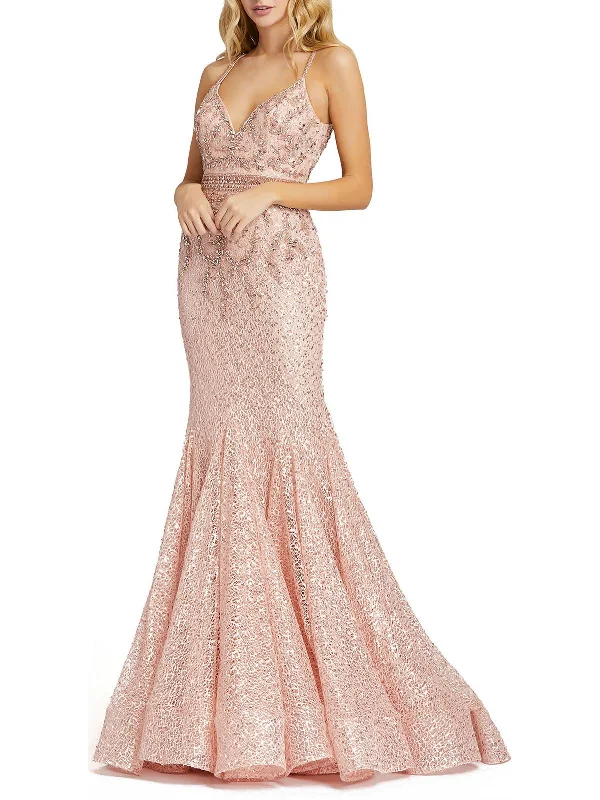 Womens Embellished Maxi Evening Dress