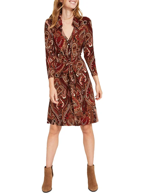 Womens Paisley Knee Shirtdress