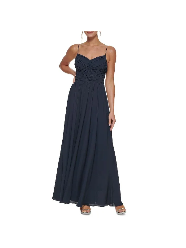 Womens Ruched-Bodice MaxI Evening Dress