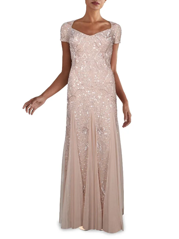 Womens Sequined Long Evening Dress