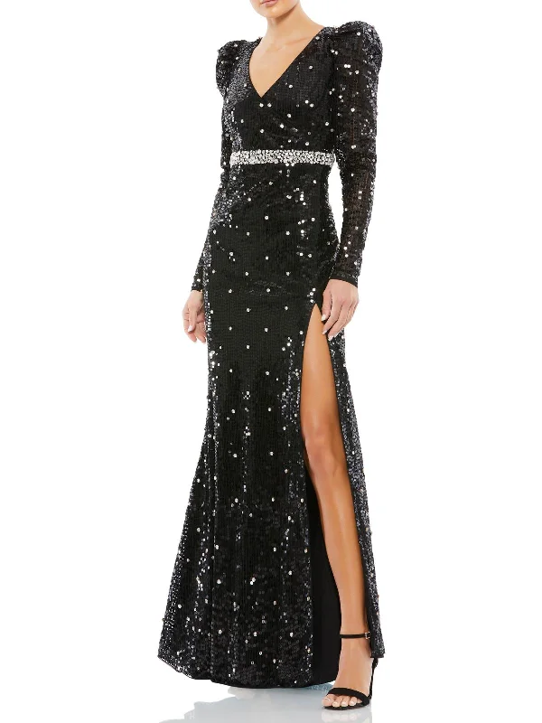 Womens Sequined Long Evening Dress