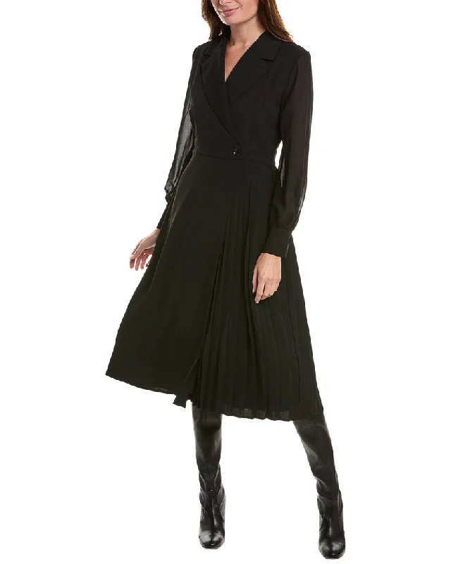 Gracia Pleated Panel Wrap Dress