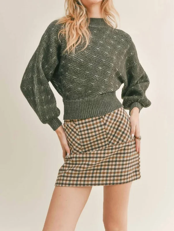 Lilith Plaid Mini Skirt In Brown Multi