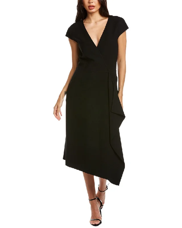 Oscar de la Renta Wool-Blend Wrap Dress