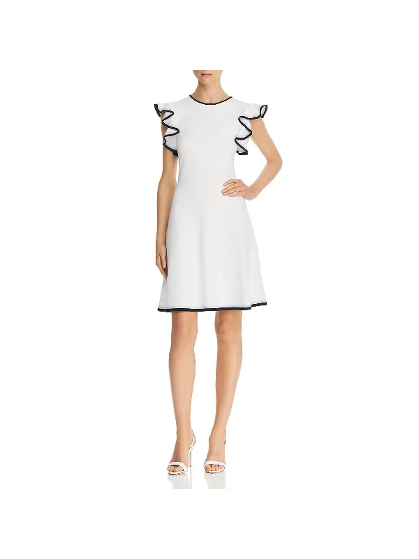 Saya Womens Striped Mini Party Dress