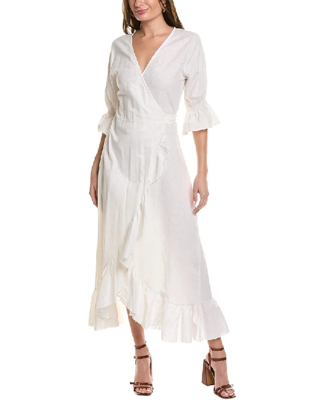 SOLE Tatiana Linen-Blend Wrap Dress