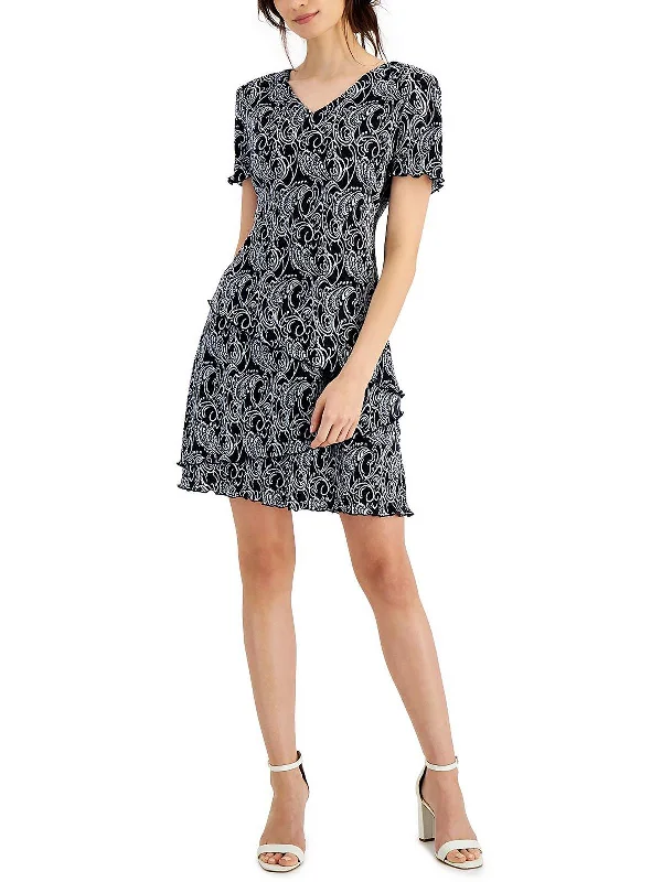 Womens Crepe Mini Sheath Dress