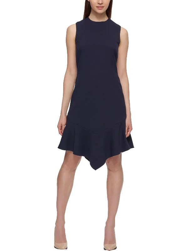 Womens Tiered Above Knee Fit & Flare Dress