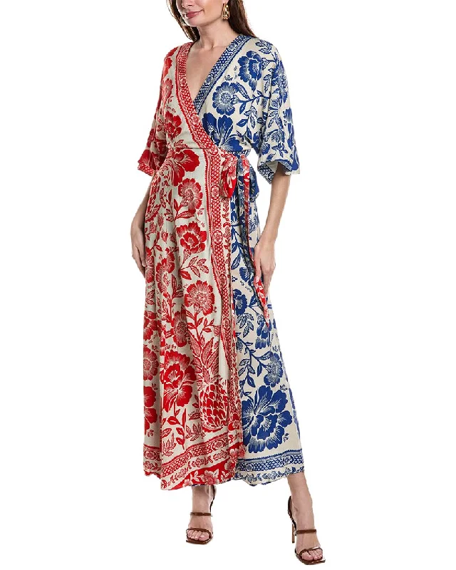 FARM Rio Mixed Pineapple Garden Wrap Dress