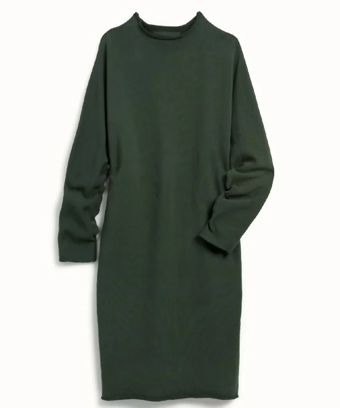 Izzie Sweatshirt Party Dress In Evergreen