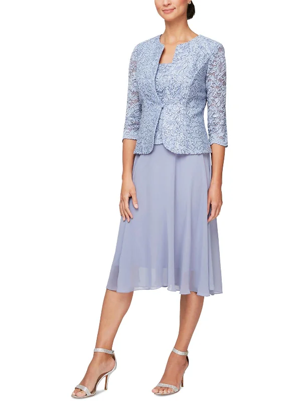 Petites Womens 2 PC Midi Cocktail And Party Dress