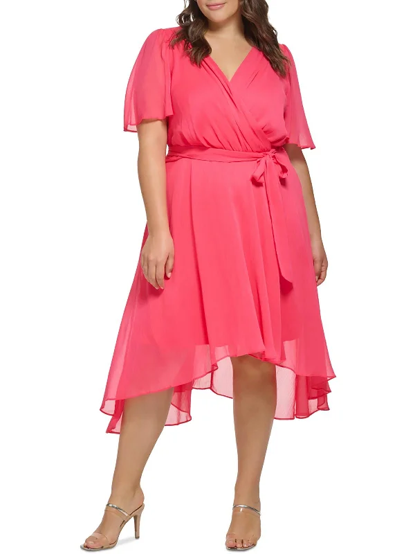 Plus Womens Wrap Dress