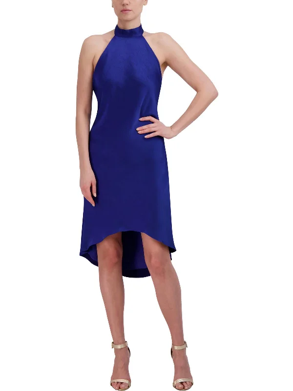 Womens Satin Midi Cocktail And Party Dress