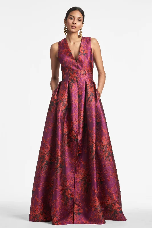 Brooke Gown - Raspberry Bouquet Multi