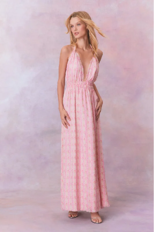 Love Fragrance Halter Maxi Dress