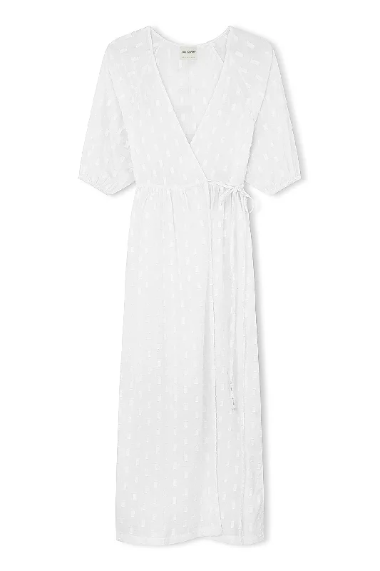 Milk Textured Wrap Dress